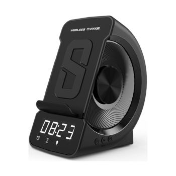 Wireless Charging Clock Speaker Black (WD-200 B)