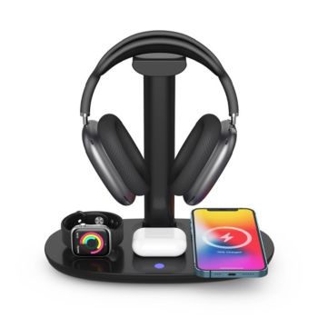 4 in 1 Wireless Charger with Headphone Stand (HC91B)