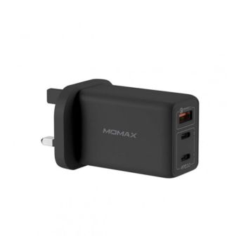 MOMAX Oneplug  65W 3-Ports Gan Charger Black (UM20UKD)