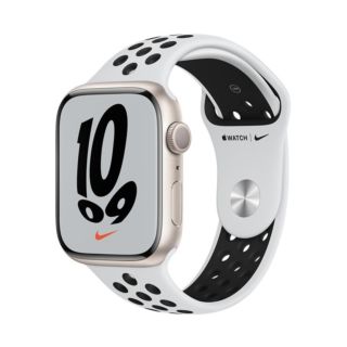 Apple Watch Series 7 45mm GPS - Nike Starlight Aluminium Case with Pure Platinum/Black Nike Sport Band (MKNA3)